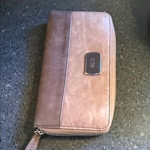 Brown Zip-Around Wallet